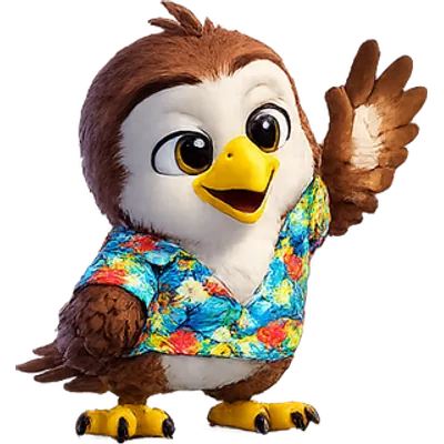 Pip waving hello, ready to answer questions